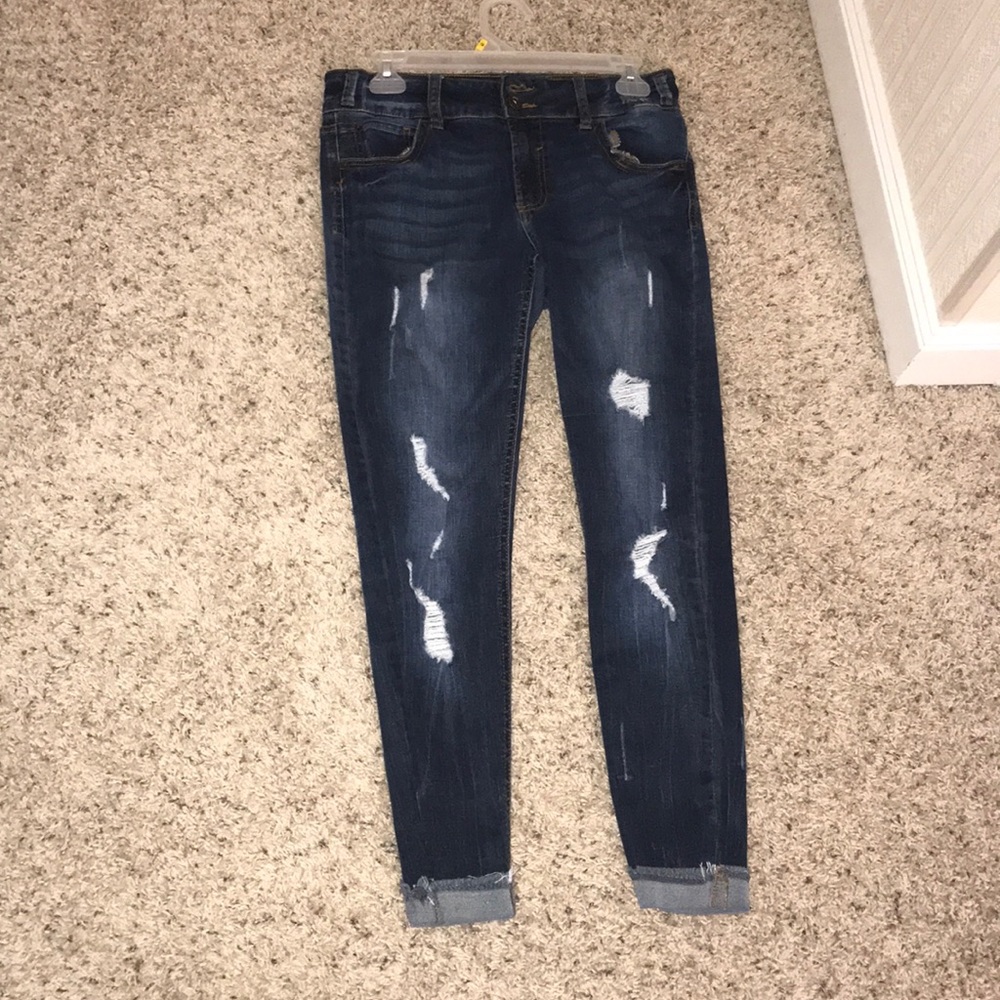 Blue ripped jeggings